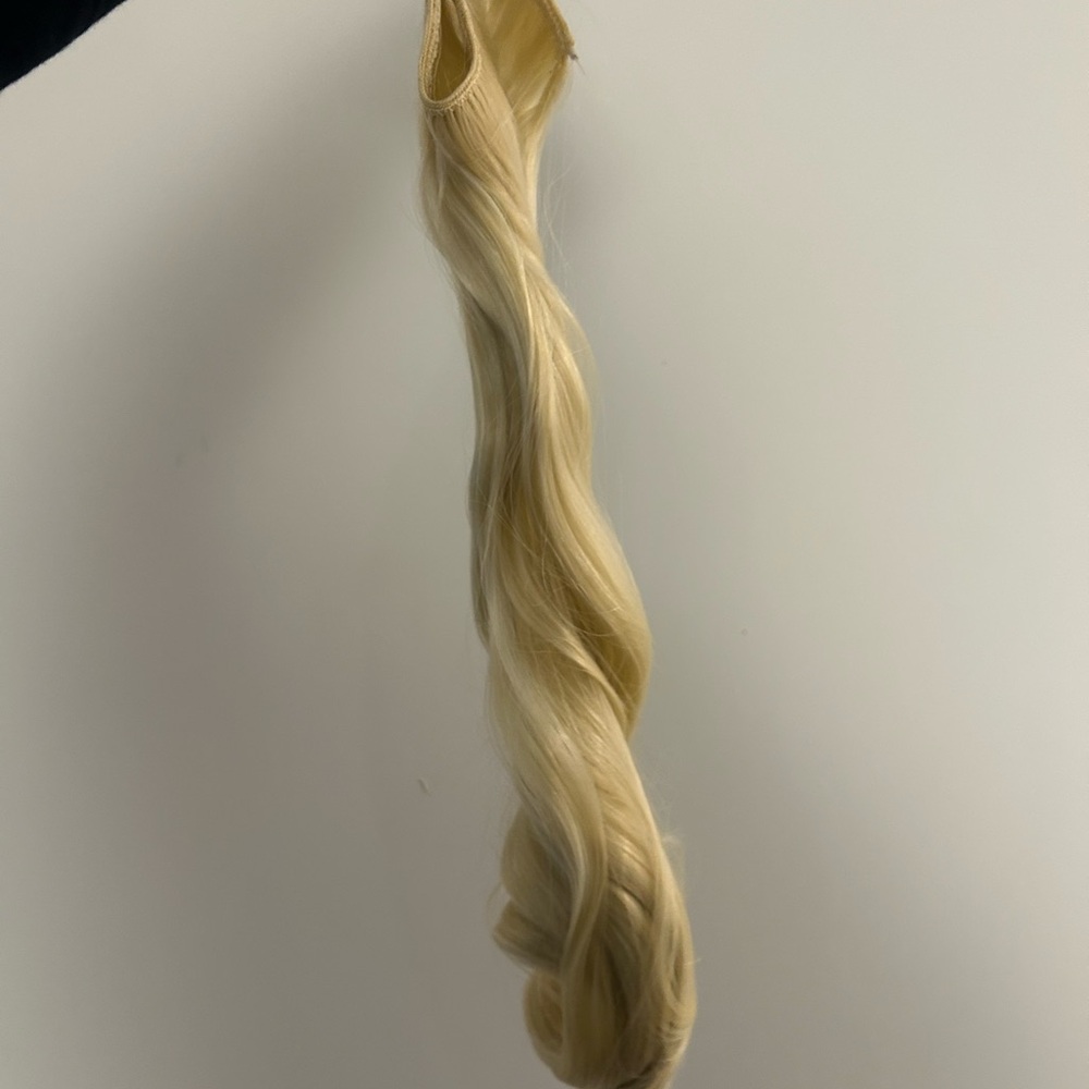 Brand new platinum blonde synthetic halo wig hair extensions.